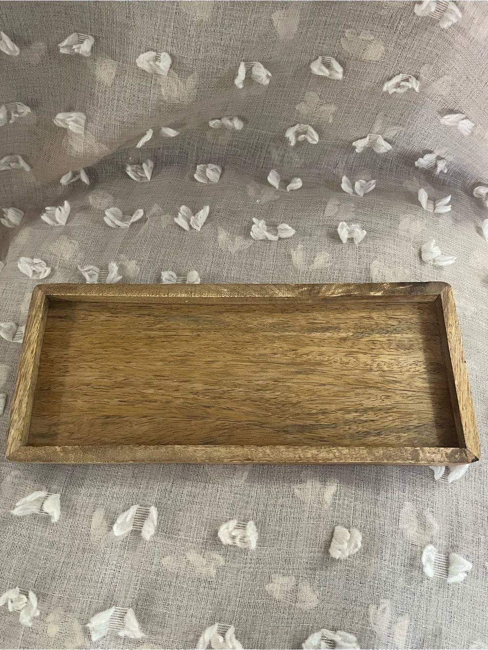 Natural Wood Rectangle Tray - Brown
